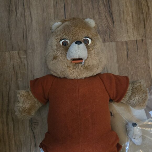 Vintage Teddy Ruxpin Brown Outfit Removable Vest 18" Non Working For Parts - Picture 2 of 8